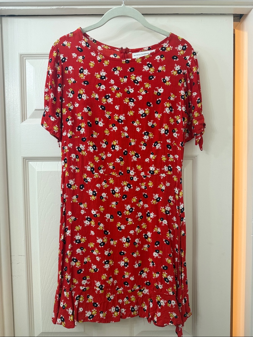 Faithfull the Brand Red Floral Midi Dress